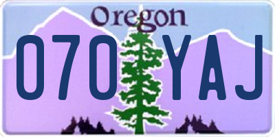 OR license plate 070YAJ