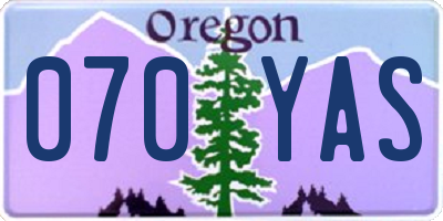 OR license plate 070YAS