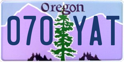 OR license plate 070YAT
