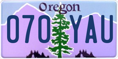 OR license plate 070YAU