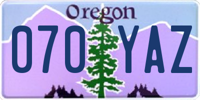 OR license plate 070YAZ