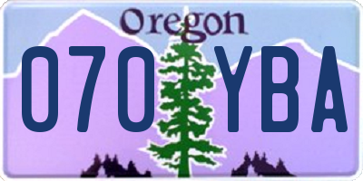 OR license plate 070YBA