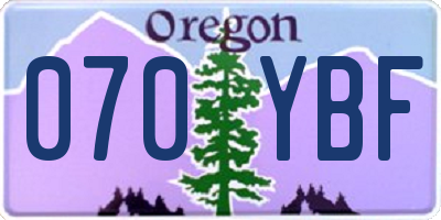 OR license plate 070YBF