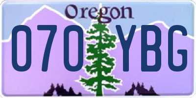 OR license plate 070YBG
