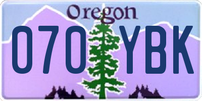 OR license plate 070YBK