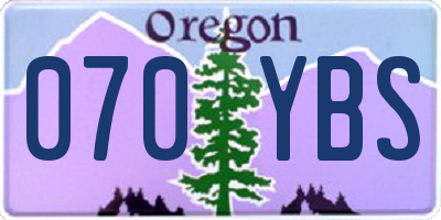 OR license plate 070YBS