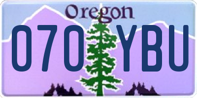 OR license plate 070YBU
