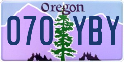 OR license plate 070YBY