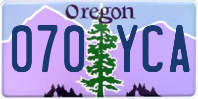 OR license plate 070YCA