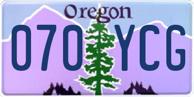 OR license plate 070YCG