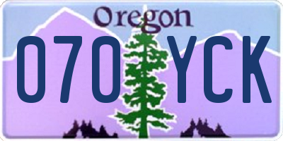 OR license plate 070YCK