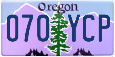 OR license plate 070YCP