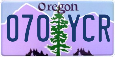 OR license plate 070YCR