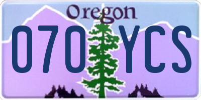 OR license plate 070YCS