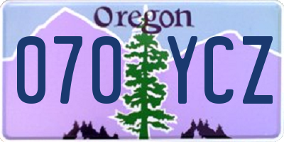 OR license plate 070YCZ