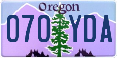 OR license plate 070YDA