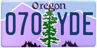 OR license plate 070YDE