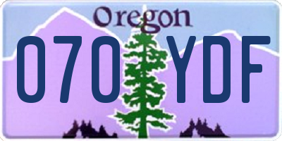 OR license plate 070YDF