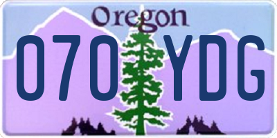OR license plate 070YDG