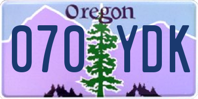 OR license plate 070YDK