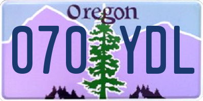 OR license plate 070YDL