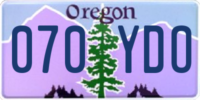 OR license plate 070YDO