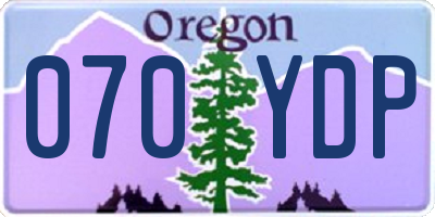 OR license plate 070YDP