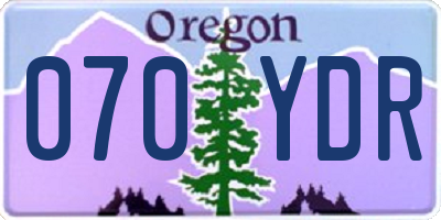OR license plate 070YDR