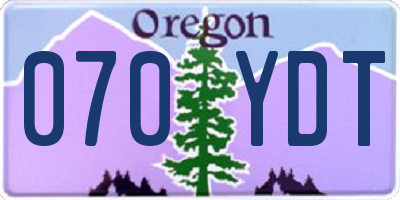 OR license plate 070YDT
