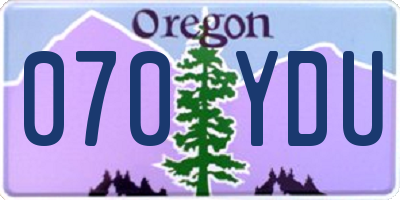 OR license plate 070YDU