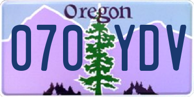 OR license plate 070YDV