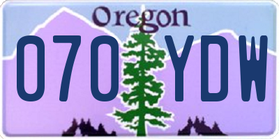 OR license plate 070YDW
