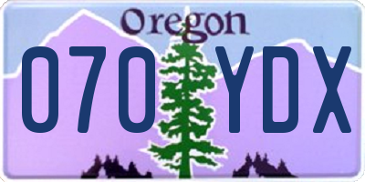 OR license plate 070YDX