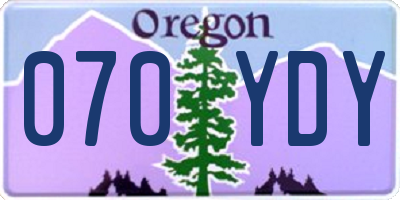 OR license plate 070YDY