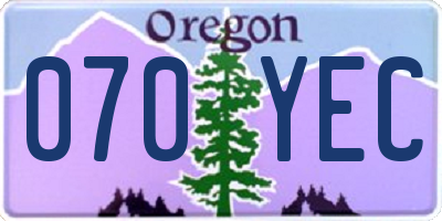 OR license plate 070YEC