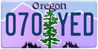 OR license plate 070YED