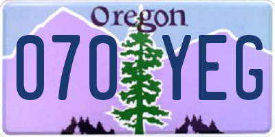 OR license plate 070YEG