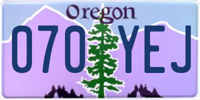 OR license plate 070YEJ