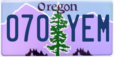 OR license plate 070YEM