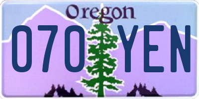 OR license plate 070YEN