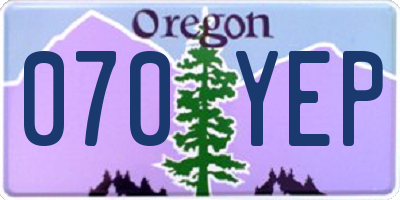 OR license plate 070YEP