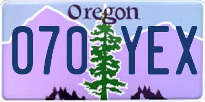 OR license plate 070YEX
