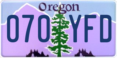 OR license plate 070YFD