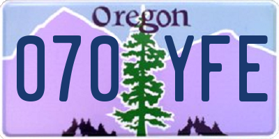 OR license plate 070YFE