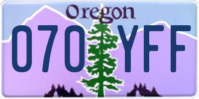 OR license plate 070YFF