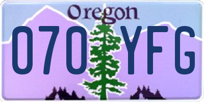 OR license plate 070YFG