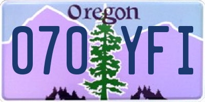 OR license plate 070YFI