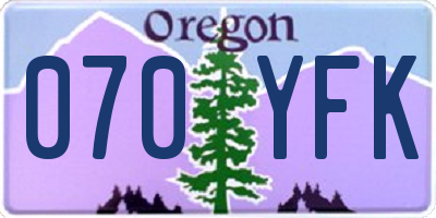 OR license plate 070YFK