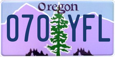 OR license plate 070YFL