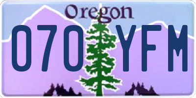 OR license plate 070YFM